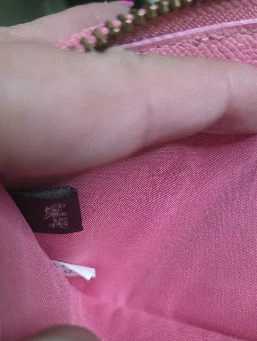 Coach Pink Zip-Around Saffiano Leather Wallet